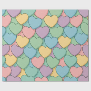 Colorful hearts patterned Wrapping Paper