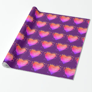 Colorful Hearts Valentine  Wrapping Paper
