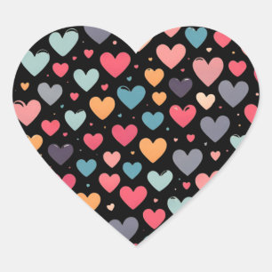 Colorful hearts valentine's day  heart sticker