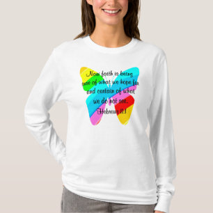 COLORFUL HEBREWS 11:1 BUTTERFLY DESIGN T-Shirt