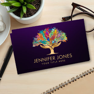 Colorful Helping Hands Tree Business Card