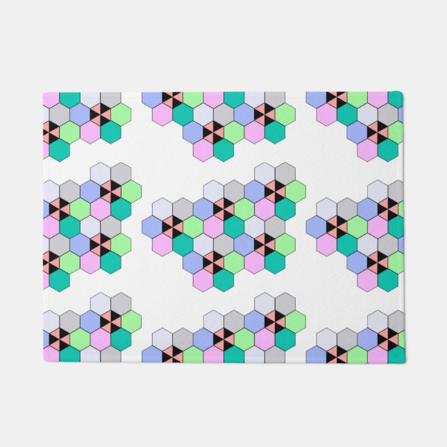 COLORFUL HEXAGON SHAPES DOORMAT (Front)