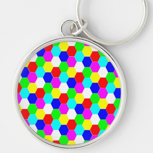 COLORFUL HEXAGONS KEYCHAIN (Front)