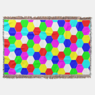 COLORFUL HEXAGONS THROW BLANKET