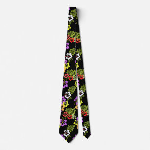 Colorful Hibiscus Flowers in Black Tie