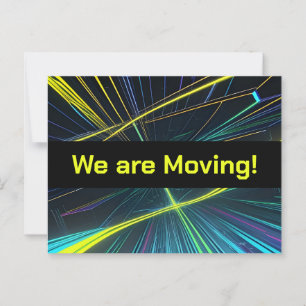 Colorful High Tech Lights Change of Address Postcard