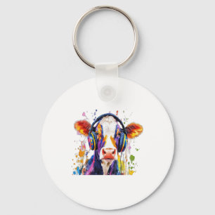Colorful Highland Cow Keychain