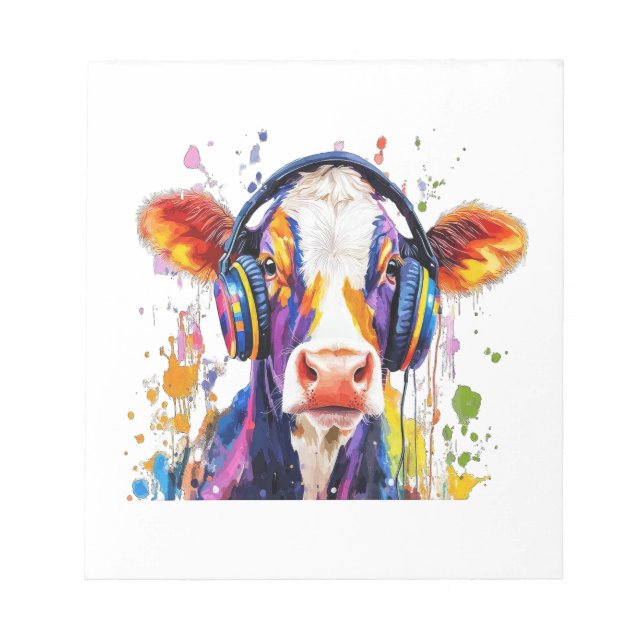 Colorful Highland Cow Notepad (Front)