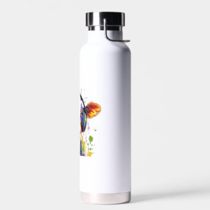 Colorful Highland Cow Water Bottle