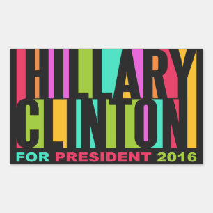 Colorful Hillary Clinton 2016 autocollants