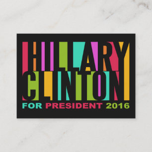 Colorful Hillary Clinton 2016 cartes de visite