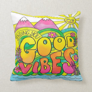 Colorful Hippie Design Cushion