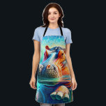 Colorful Hippo  Apron<br><div class="desc">Apron Description – Stylish Protection for Everyday Cooking Elevate your kitchen experience with a beautifully crafted apron designed for comfort, durability, and everyday use. Whether you're baking, grilling, crafting, gardening, or hosting a special event, this apron keeps you clean and confident while showcasing your personal style. Features: • Premium, Durable...</div>