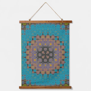 Colorful hippy mandala pattern hanging tapestry