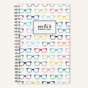 Colorful Hipster Glasses Multicolor Notebook