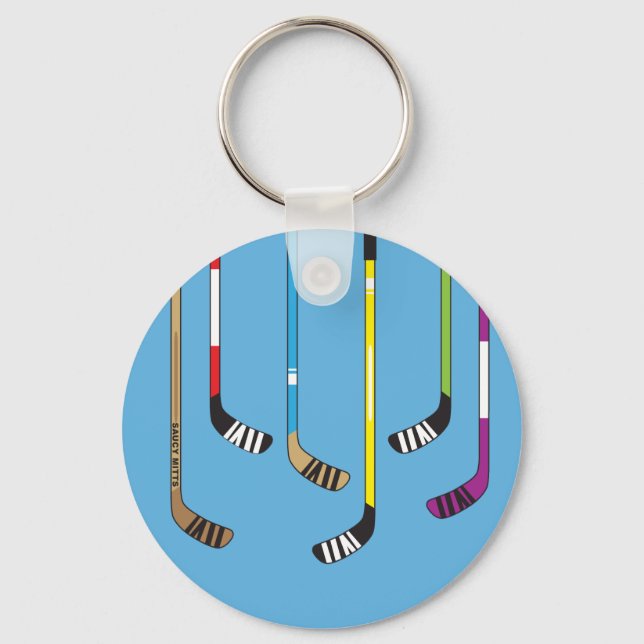 Colorful Hockey Sticks Keychain (Front)