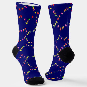 Colorful Holiday Lights Christmas Socks