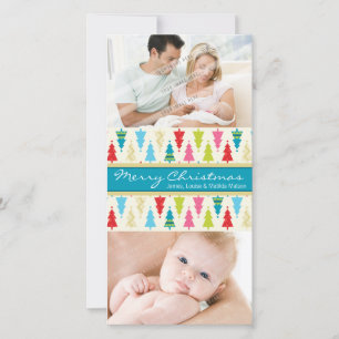 COLORFUL HOLIDAY PHOTOCARD :: patternedxmastree 1P