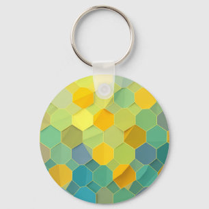 Colorful Honeycomb Geometric Pattern Keychain