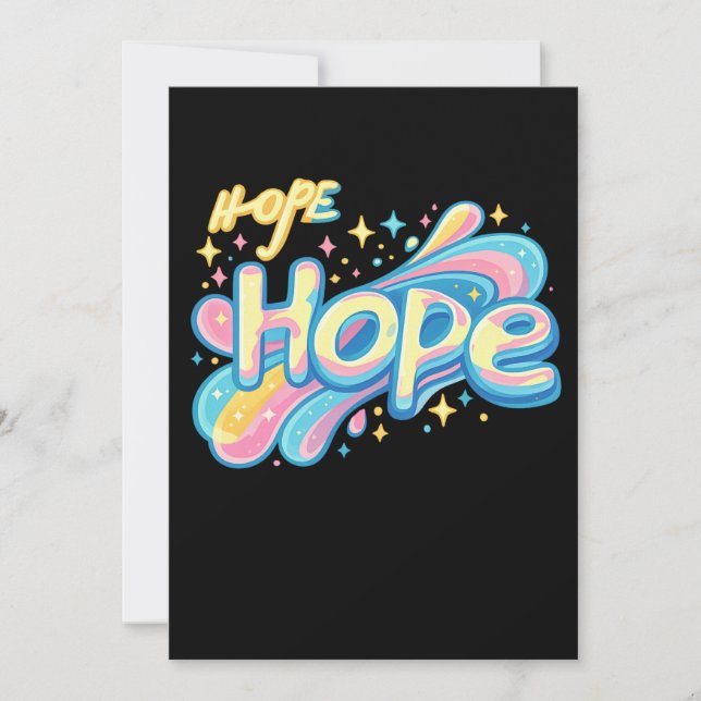 Colorful Hope Graffiti - Y2K Sparkle Aesthetic Invitation (Front)