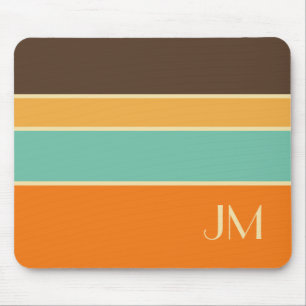 Colorful horizontal retro style lines mouse pad