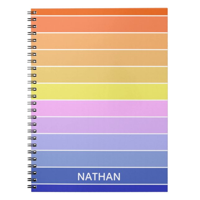 Colorful Horizontal Stripes Personalised Notebook (Front)
