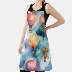 Colorful Hot Air Balloon Pattern  Apron