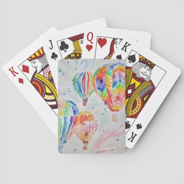 Colorful Hot Air Balloons Playing Cards Set (Back)