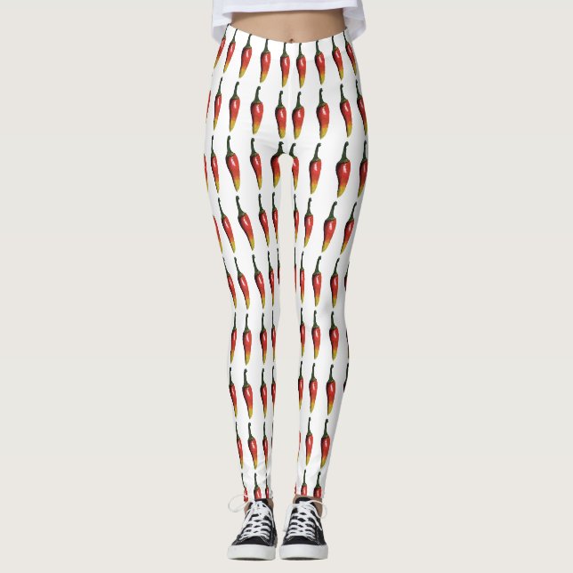 Colorful Hot Peppers  Custom Leggings (Front)