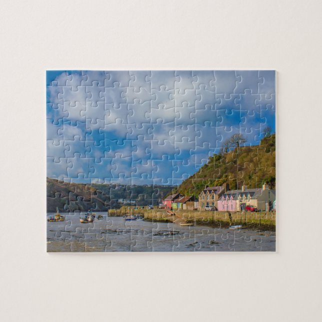 Colorful Houses in Lower Town Fishing Harbour Jigsaw Puzzle (Horizontal)