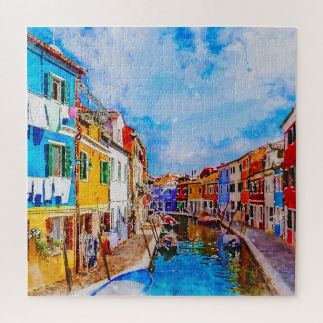 Colorful houses on Burano, Venice, Italy. Jigsaw Puzzle (Vertical)