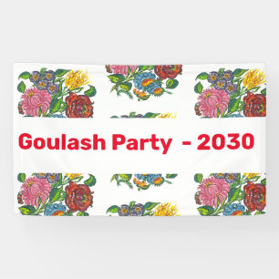 Colorful Hungarian Flowers - personalized Banner