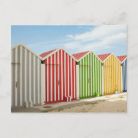 Colorful Huts On Beach