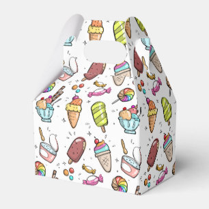 Colorful Ice Cream, Candy and Lollies Pattern Favor Box