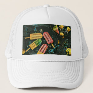 Colorful ice cream cone popsicle trucker hat