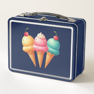 Colorful Ice cream Metal Lunch Box