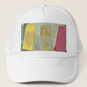Colorful ice cream popsicles trucker hat