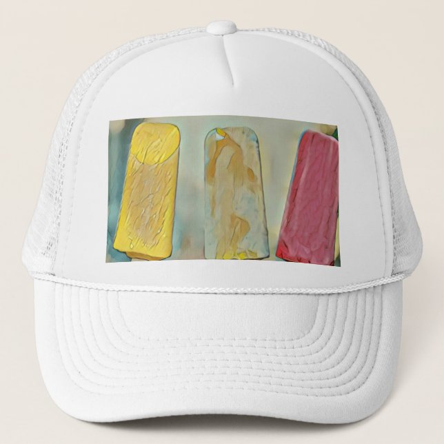 Colorful ice cream popsicles trucker hat (Front)