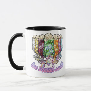 Colorful ice cream soda -with a unicorn- mug