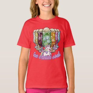 Colorful ice cream soda -with a unicorn- T-Shirt