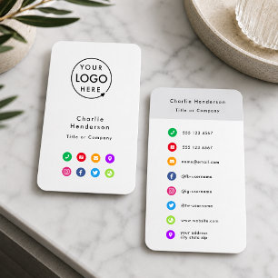 Colorful Icons   Social Media Modern Logo Business Card