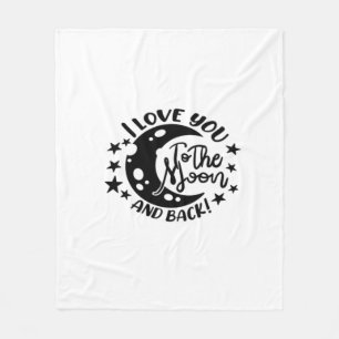 Colorful Illustration I Love You To The Moon And B Fleece Blanket