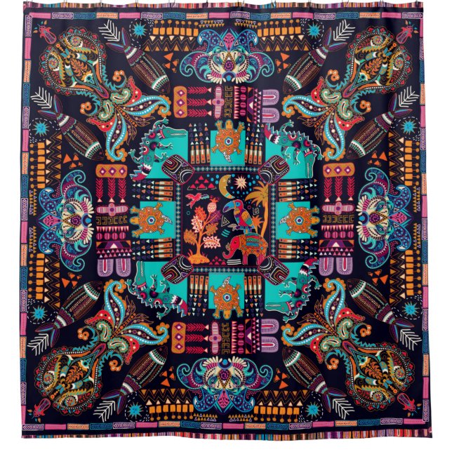 Colorful illustration with decorative animals and  (Front)