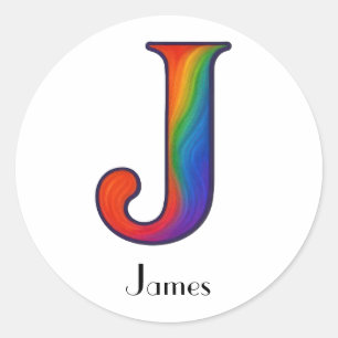 Colorful Initial Letter J Sticker