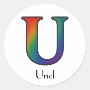 Colorful Initial Letter U Sticker