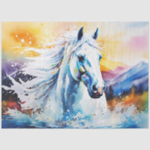 Colorful Ink Blot Horse Tissue Paper