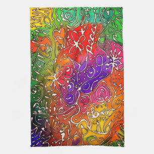 Colorful Inspirational Friendship Words Kitchen Towel