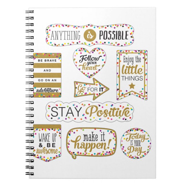 Colorful Inspirational Quotes Notebook (Front)