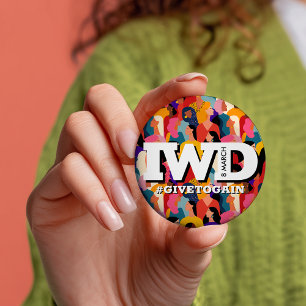Colorful International Women's Day IWD 3 Inch Round Button