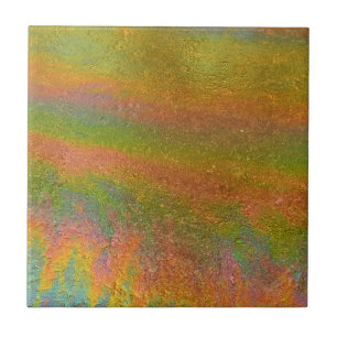 Colorful Iridescent Rainbow Oil Slick Tile